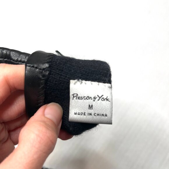 Preston & York Leather Fingerless Gloves Cashmere Lined Womens Ripped Grunge Psy - Picture 7 of 8